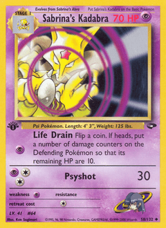 Sabrina's Kadabra #58 from Gym Challenge