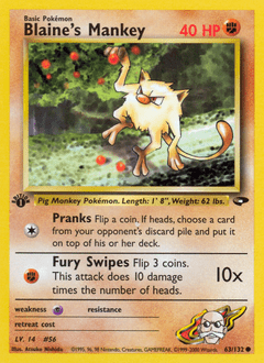 Blaine's Mankey #63 from Gym Challenge