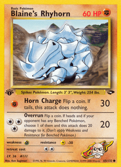 Blaine's Rhyhorn #65 from Gym Challenge