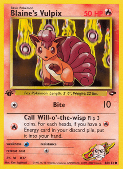 Blaine's Vulpix #66 from Gym Challenge