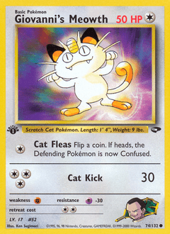 Giovanni's Meowth #74 from Gym Challenge
