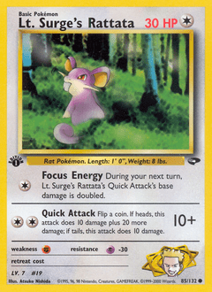 Lt. Surge's Rattata #85 from Gym Challenge