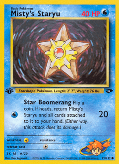 Misty's Staryu #92 from Gym Challenge