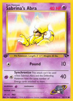 Sabrina's Abra #93 from Gym Challenge
