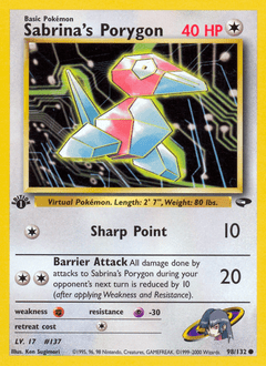 Sabrina's Porygon #98 from Gym Challenge