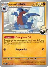 Cynthia's Gabite #110 from Ascended Heroes