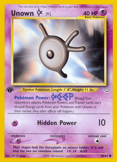 Unown [K] #58 from Neo Revelation