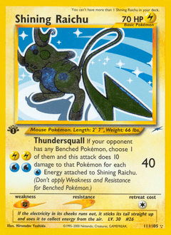 Shining Raichu #111 from Neo Destiny