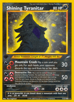 Shining Tyranitar #113 from Neo Destiny