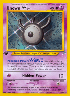 Unown [W] #29 from Neo Destiny