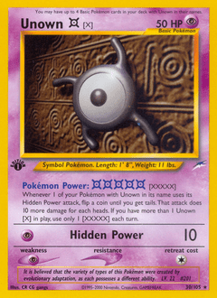 Unown [X] #30 from Neo Destiny