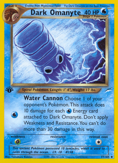 Dark Omanyte #37 from Neo Destiny