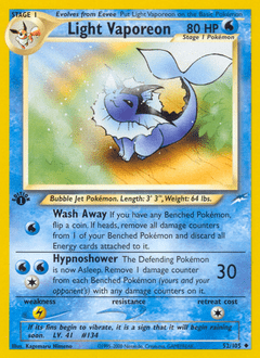 Light Vaporeon #52 from Neo Destiny