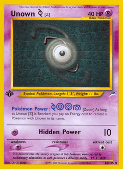 Unown [Z] #60 from Neo Destiny