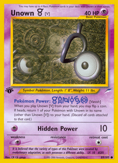 Unown [V] #89 from Neo Destiny