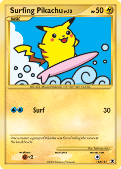 Surfing Pikachu #114 from Rising Rivals