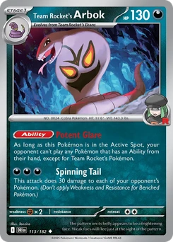 Team Rocket's Arbok #113 from Destined Rivals