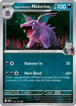 Team Rocket's Nidorino #118 from Destined Rivals