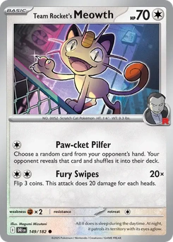 Team Rocket's Meowth #149 from Destined Rivals