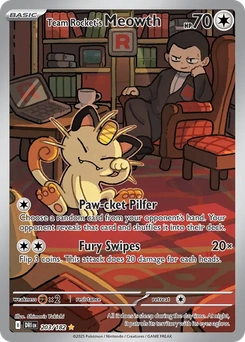 Team Rocket's Meowth #203 from Destined Rivals