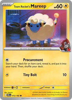Team Rocket's Mareep #72 from Destined Rivals