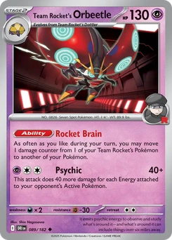 Team Rocket's Orbeetle #89 from Destined Rivals