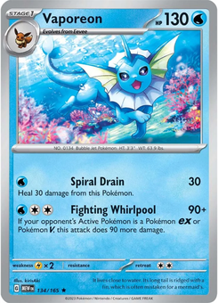 Vaporeon #134 from Scarlet & Violet 151