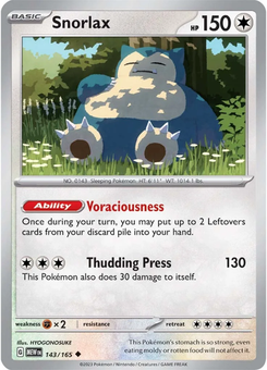 Snorlax #143 from Scarlet & Violet 151