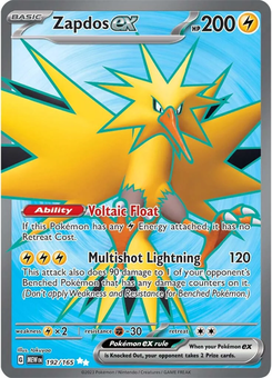 Zapdos ex #192 from Scarlet & Violet 151