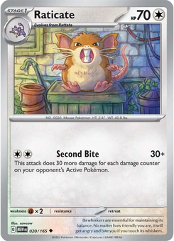Raticate #20 from Scarlet & Violet 151