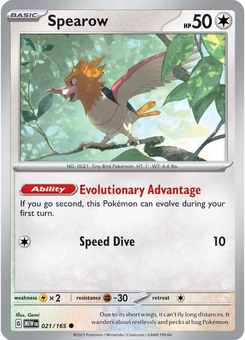 Spearow #21 from Scarlet & Violet 151