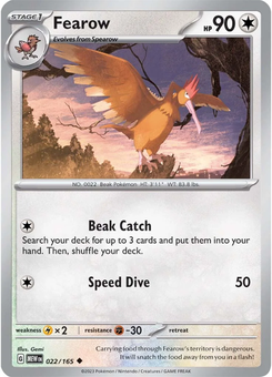 Fearow #22 from Scarlet & Violet 151