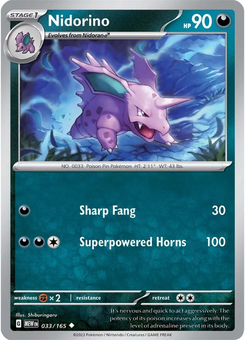 Nidorino #33 from Scarlet & Violet 151