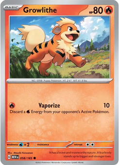 Growlithe #58 from Scarlet & Violet 151