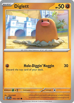 Diglett #103 from Obsidian Flames
