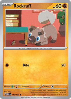 Rockruff #116 from Obsidian Flames