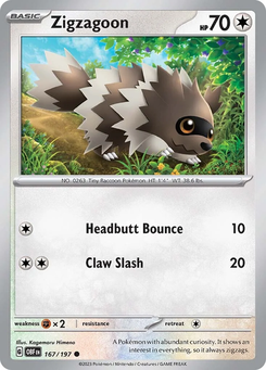 Zigzagoon #167 from Obsidian Flames