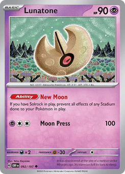 Lunatone #92 from Obsidian Flames