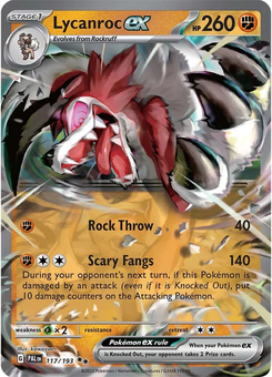 Lycanroc ex #117 from Paldea Evolved