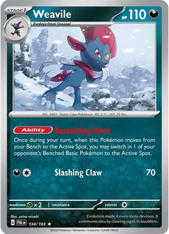 Weavile #134 from Paldea Evolved