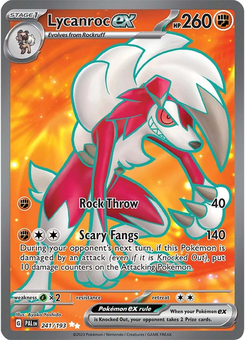 Lycanroc ex #241 from Paldea Evolved