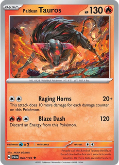 Paldean Tauros #28 from Paldea Evolved