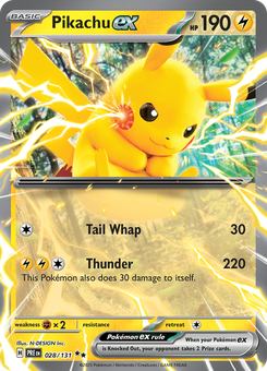 Pikachu ex #28 from Prismatic Evolutions