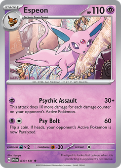 Espeon #33 from Prismatic Evolutions