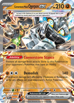 Cornerstone Mask Ogerpon ex #58 from Prismatic Evolutions