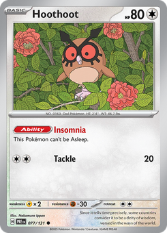 Hoothoot #77 from Prismatic Evolutions