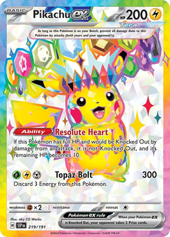 Pikachu ex #219 from Surging Sparks