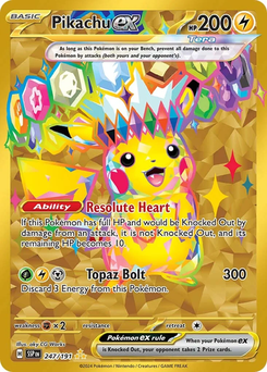 Pikachu ex #247 from Surging Sparks