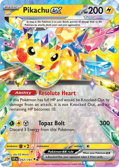 Pikachu ex #57 from Surging Sparks