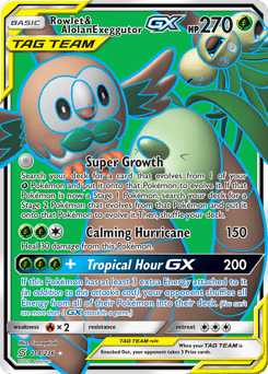 Rowlet & Alolan Exeggutor-GX #214 from Unified Minds